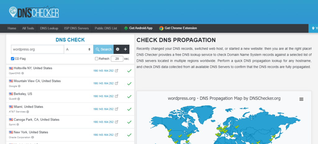 DNS checker