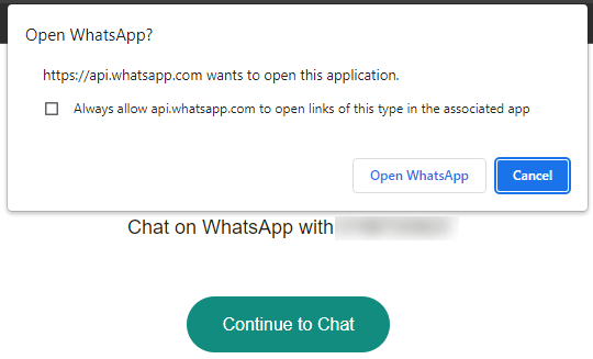 send whatsapp from browser