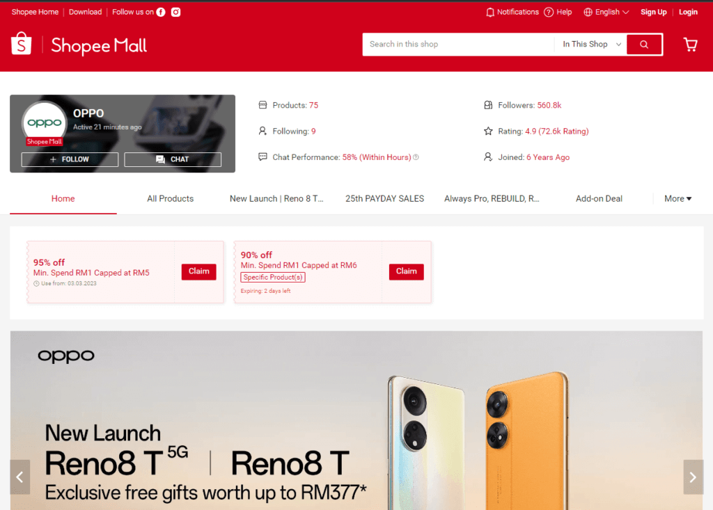 shopee profile page